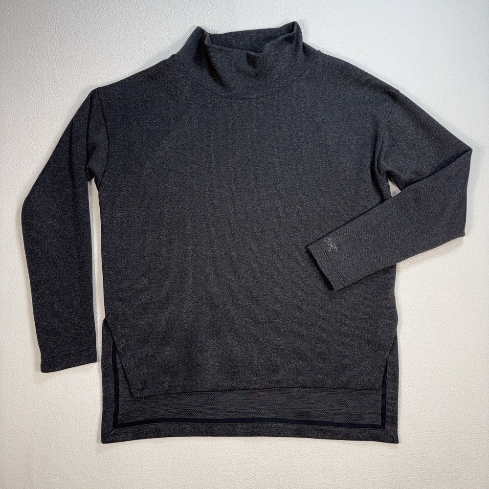 Arc'teryx Estella Fleece Sweater Women's M Gray Mock Neck Relaxed Fit Comfort
